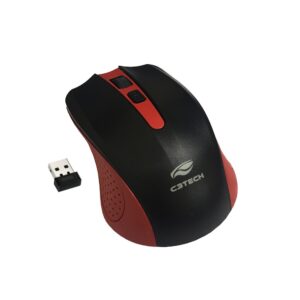 Mouse C3tech Wireless M-W20RD 1000dpi Preto/Vermelho