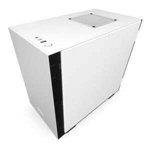 Gabinete Gamer NZXT H210i RGB White/Black (ATX, Lateral em Vidro, 2 Fans, Fita Led) - Branco/Preto