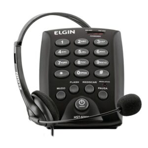 Telefone Headset Elgin HST-6000 Base Discadora + Monoauricular RJ