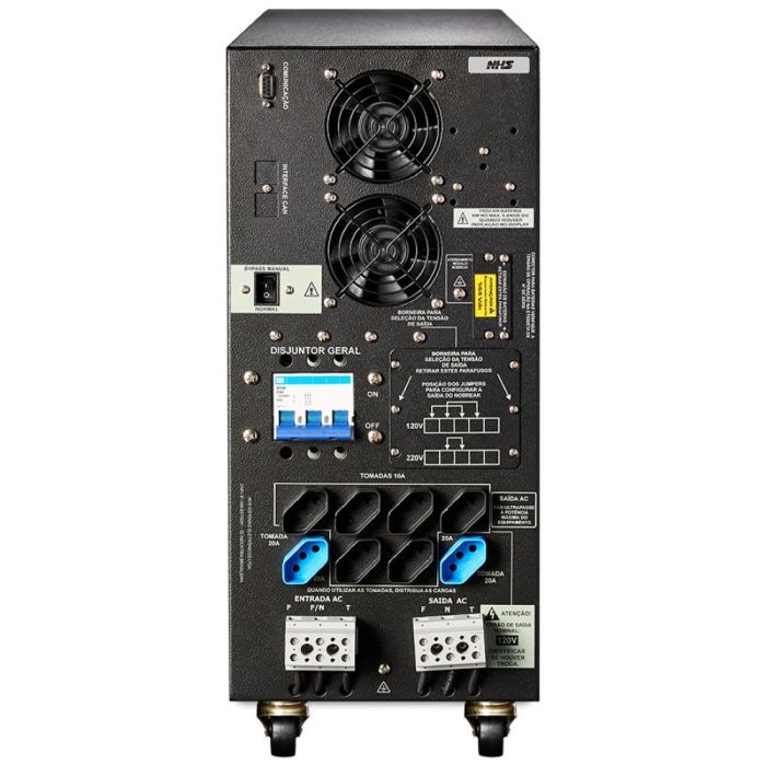 Nobreak NHS Laser Ext Online Isolador 5000VA E.220V / S.120V ou 220V (ajustável)/ RS232 / 12 x 9Ah Seladas – 92.B3.050000