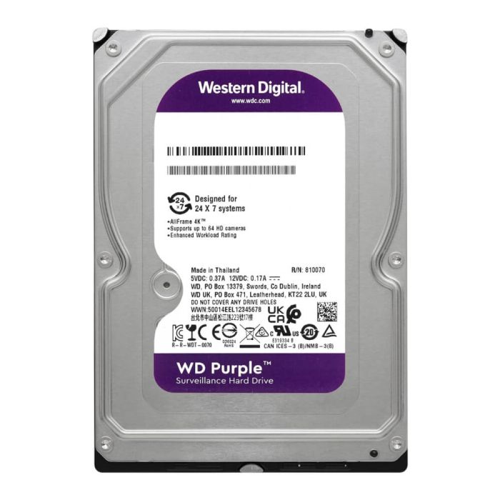 HD para Desktop Western Digital Purple Surveillance 2TB SATA3 5400RPM 64MB